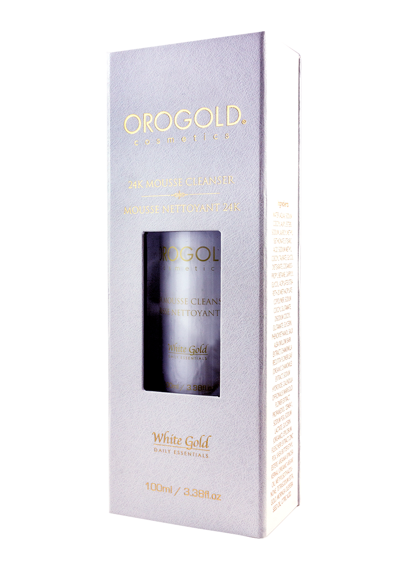 OROGOLD White Gold 24K Mousse Cleanser in case